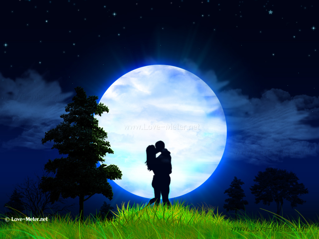 Love and Romance - Love Wallpaper with Couples and Moonlight